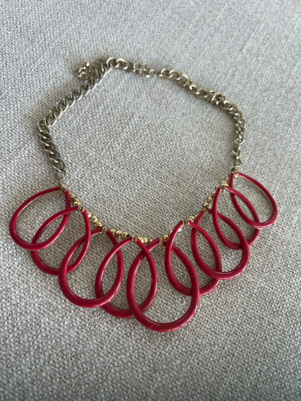 Mauve Enamel Scroll Necklace